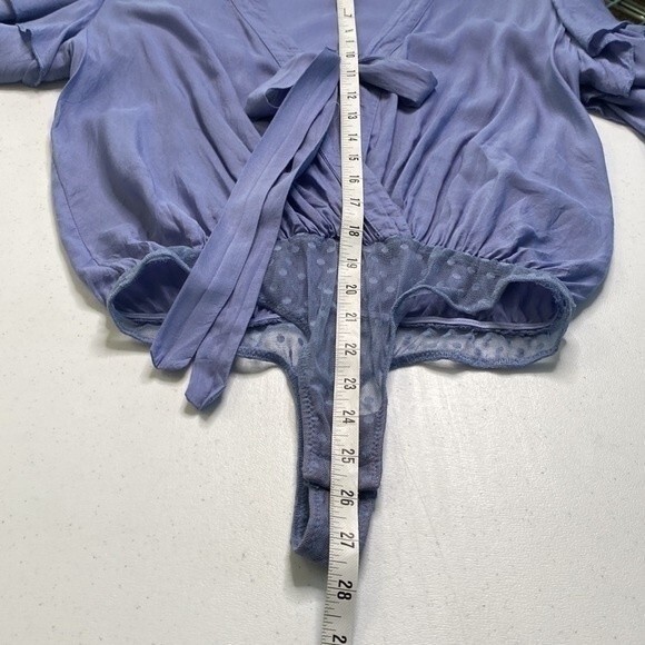 Free People Intimately Call Me Later Body Suit Flutter Short Sleeve Wrap Tie - Picture 13 of 16